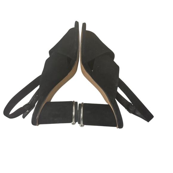 Rebecca Minkoff Black Suede Slingback Block Heel Sandals Women’s 6M - Picture 6 of 9